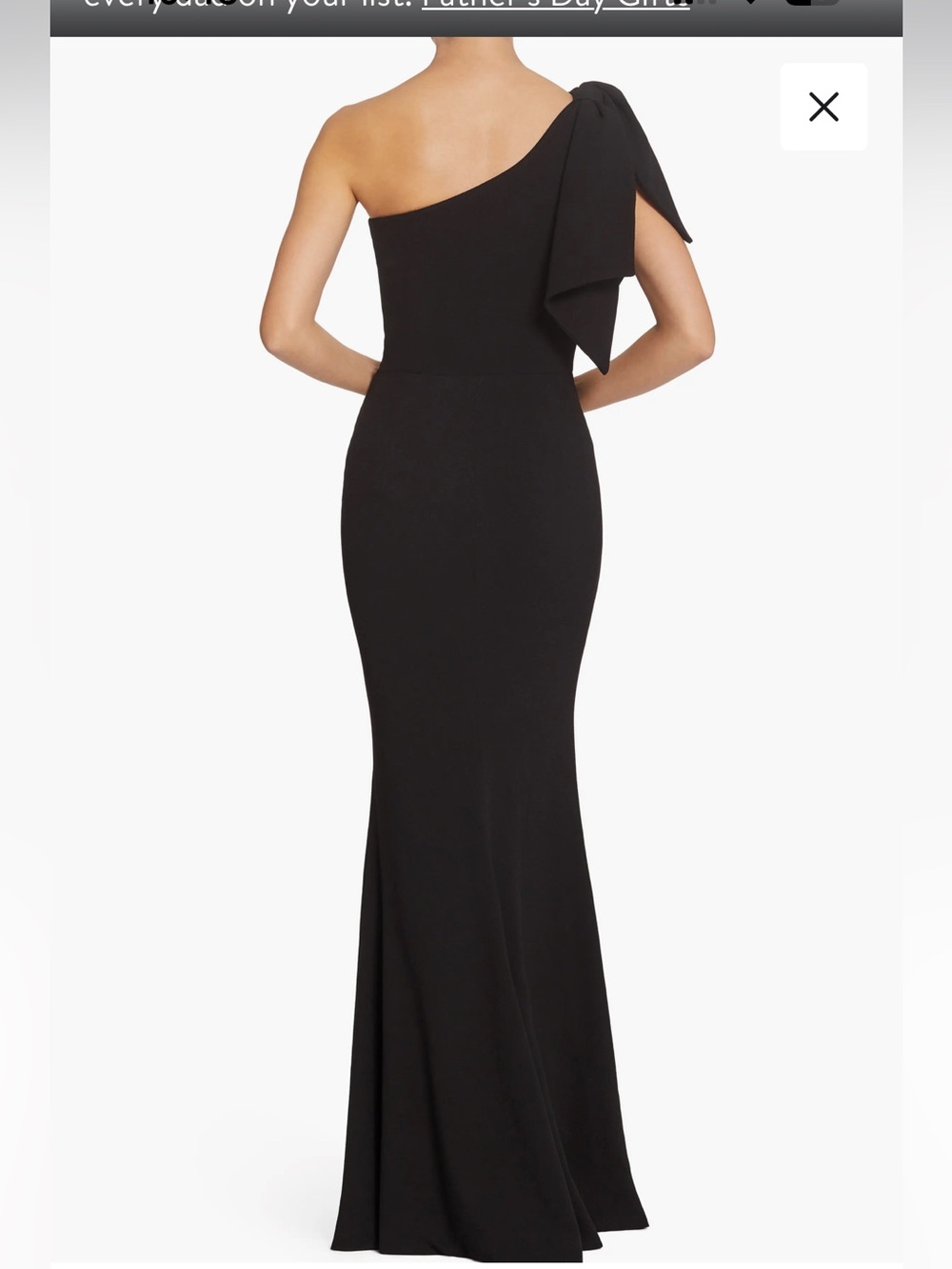 Dress The Population Georgina One Shoulder Crepe Black Gown Women's Size L - Picture 2 of 16